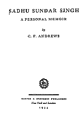 Sundar Singh - Personal Memoir